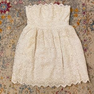 Jill Jill Stuart Ivory Strapless Crochet Dress